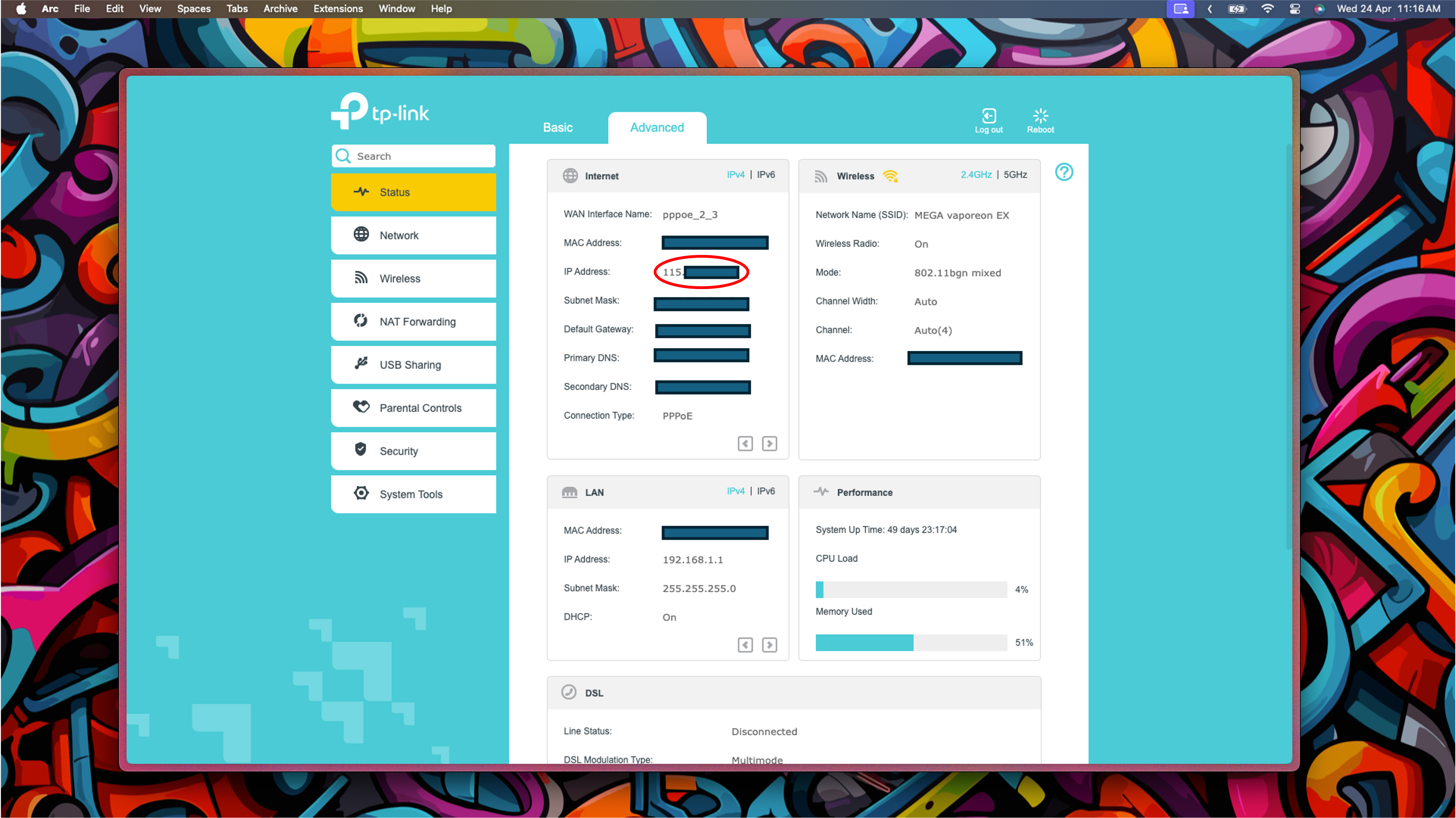 Screenshot of TP-Link Router settings